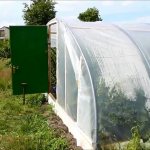 Homemade greenhouse made from pipes and film